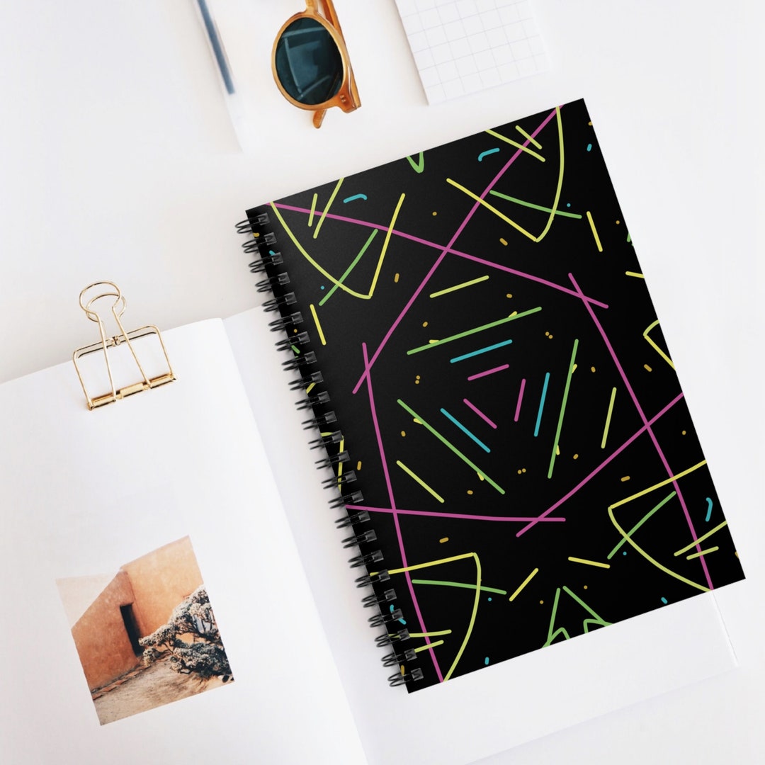 Colorful Line Pattern Spiral Notebook - Ruled Line - Etsy