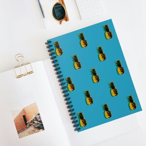 Pineapple Pattern Spiral Notebook - Ruled Line