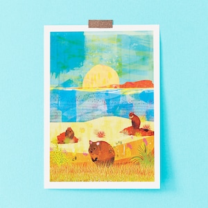 Quokka Island | Ouokka Poster | Kids Room Decor | Art Print | Colourful Art | Home Decor | Wall Art | Kids Wall Art | A3 Poster | Quokka