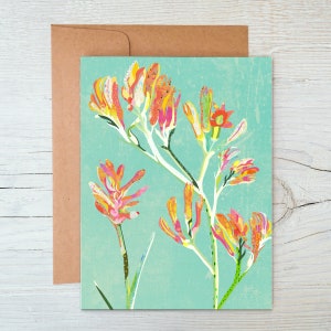 Pattes de kangourou, fleurs indigènes d'Australie - Carton A6