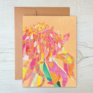 Waratah, Australian Native Flowers - A6 Note Card