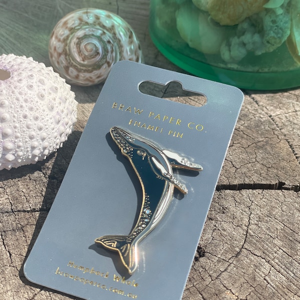 Humpback Whale Enamel Pin | Enamel Pin | Hard Enamel Pin | Pin Brooch | Lapel Pin | Humpback Whale | Ocean Gifts | Ocean | Sealife