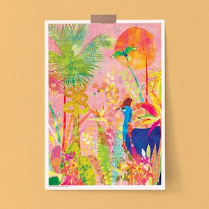 Casuario / Decoración de la habitación de los niños / Impresión de arte A3 / Daintree Rainforest / Cartel australiano / Arte de la pared / Arte de la pared de los niños / Ilustración de la selva /