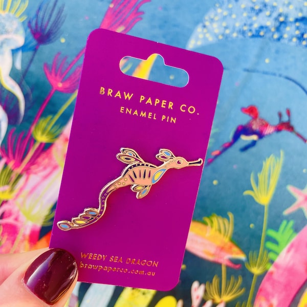 Weedy Sea Dragon Enamel Pin: Ocean Lapel Brooch