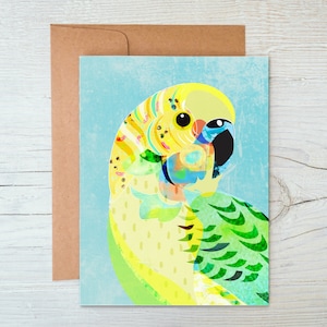 Budgerigar, Australian Native Birds - A6 Note Card
