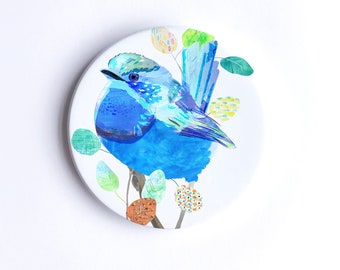 Splendid Fairy Wren | Coaster | Native Birds | Australiana | Fairy Wren | Australian Bird | Tableware Decor | Australian Made | Hand Printed