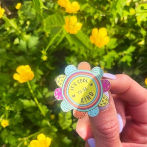It&#39;s Cool To Be Kind Enamel Pin | Enamel Pin | Hard Enamel Pin | Hard Enamel Cloisonné Pin | Yellow | Flower