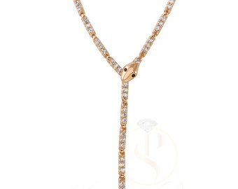 Collana serpente d'oro 14K, gioielli esotici, pezzo di gioielleria unico, collana di dichiarazione, accessorio chic, stile trendy, accessorio serpente, regalo,