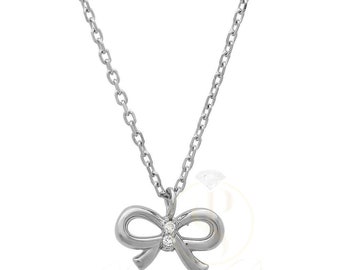 Collana con ciondolo a fiocco, collana con ciondolo chic, trendy ed elegante, femminile e alla moda