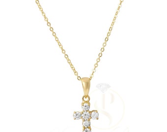 Ciondolo croce in oro 14k, gioielleria raffinata, design elegante, idea regalo, ciondolo per collana, ciondolo simbolico, pezzo di dichiarazione, gioielli personalizzati