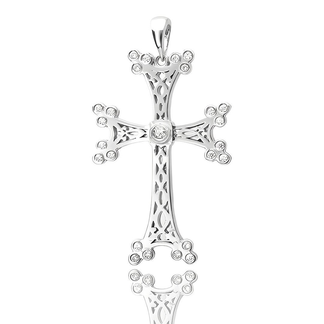14k Bezel Diamond Gold Cross Necklace Gold Religious Cross, Religious