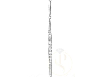 Collana con ciondolo a barra in oro massiccio 14K, ciondolo delicato, ciondolo a barra, collana alla moda, collana minimalista, ciondolo di diamanti, collana elegante