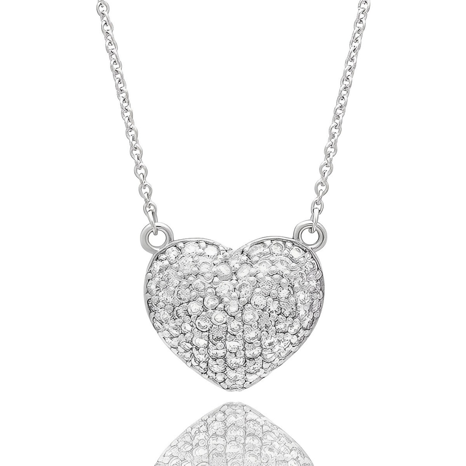14k Diamond Heart Necklace, Valentines Day, Bridal Necklace