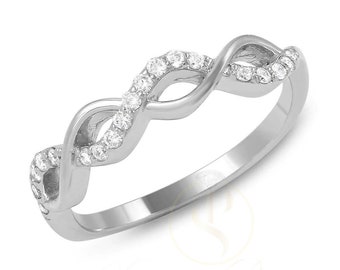 Fascia Infinity in oro 14K, Fascia Infinity in oro 18K, Fascia Eternity, Regalo per lei, Regalo di anniversario, Amore eterno, Gioielli per occasioni speciali