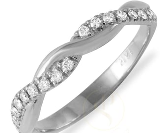 Fascia dell’infinito intrecciata 14K/18K, fascia eterna, regalo per lei, regalo di matrimonio, regalo di anniversario, regalo di San Valentino, pezzo importante, minimalista