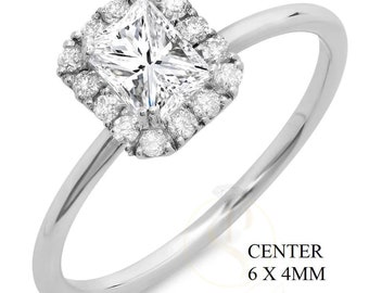 Anello di fidanzamento taglio principessa, anello di fidanzamento 14k, anello di fidanzamento 18K, anello di promessa taglio principessa, fede nuziale, anello solitario taglio principessa