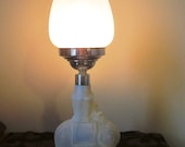 French Art Deco Opalescent Glass Elephant Table Lamp