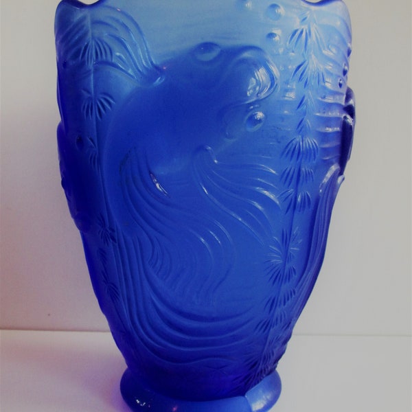 Blue Fish Vase Etsy