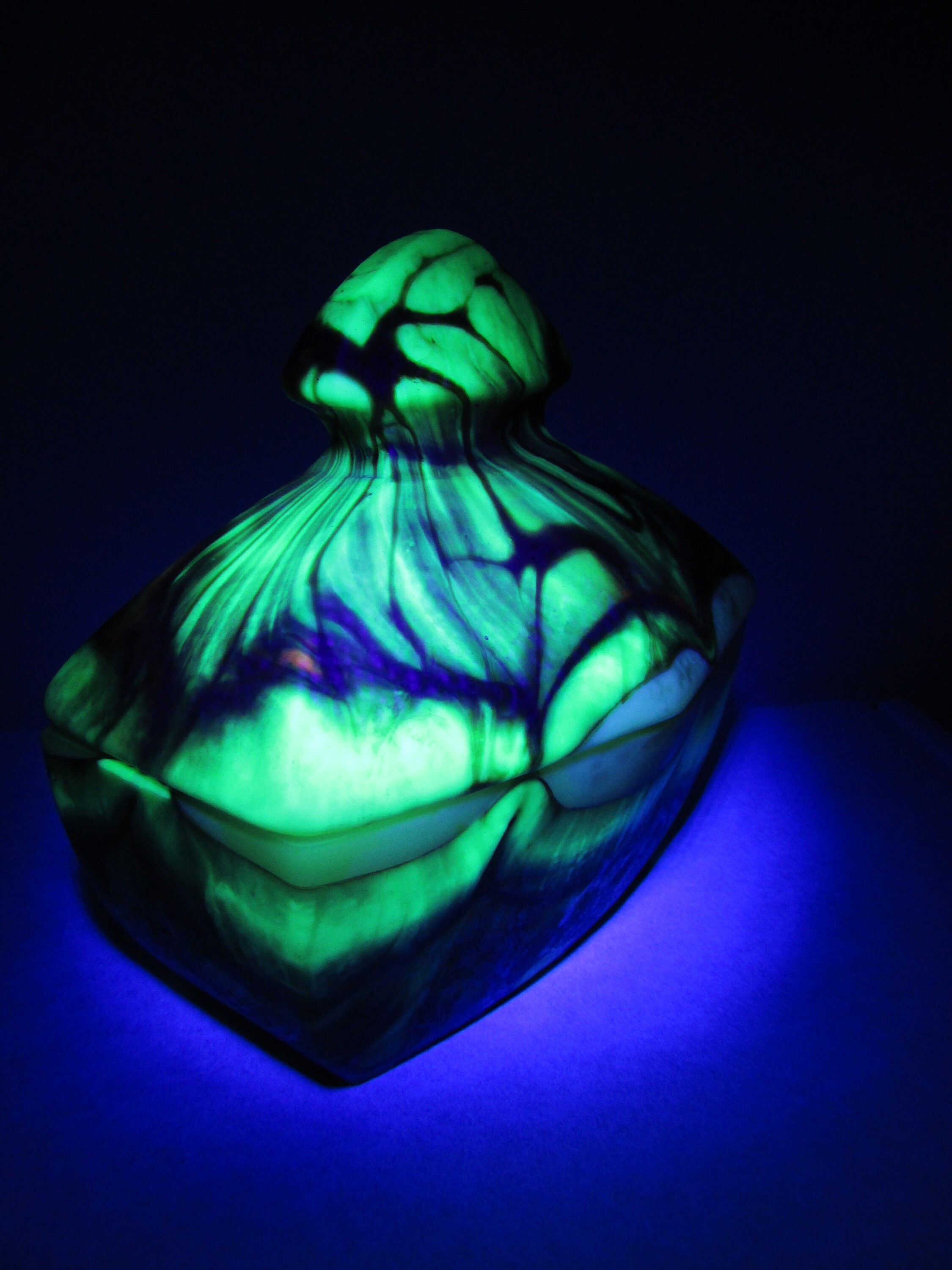 Rare Bohemian Uranium & Opalescent Glass Jewelry/ Trinket Box Etsy