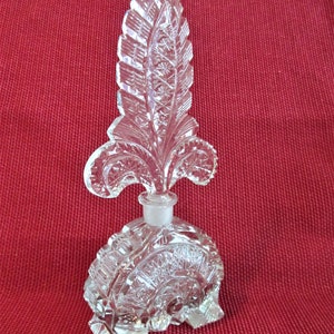 Vintage Bohemian CRYSTAL Cut Glass PERFUME BOTTLE Stopper Perfect Condition 8.7&quot;