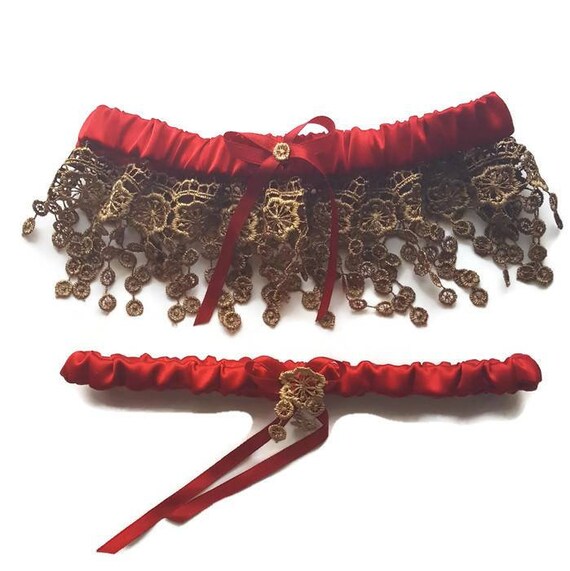 Personalised Garter Claret Garter Dark Red Wedding Clara Bespoke Garter Christmas Garter Wedding Garter Silk Garter Burgundy Garter