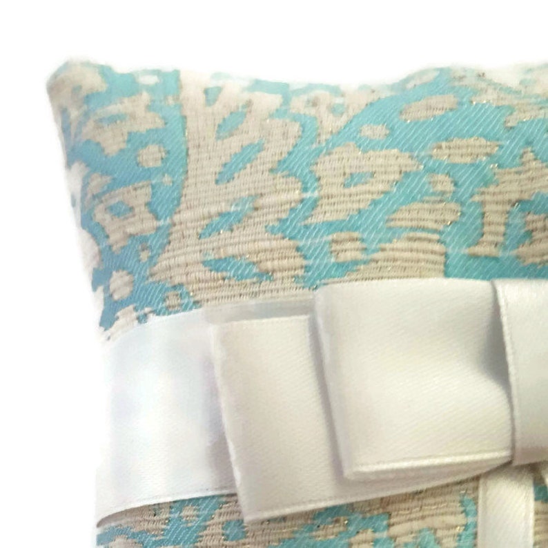 Something Blue Wedding Ring Pillow Winter Wedding Lace Bearer Ring Pillow Something Blue for Bridal Embroidered Wedding Rings Pillow