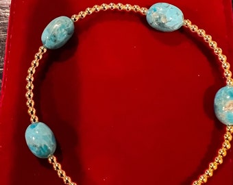 Espaceurs turquoise et gold filled