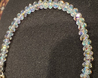 Swarovski Crystal Bracelet: Austrian Rondelle Beads, Sterling Silver Clasp