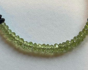 Peridot & Black Onyx Bracelet: Vermeil Clasp, August Birthstone