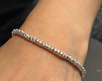 Bracelet Karen Hill Tribe en argent pur : lariat sterling, cuir suédé