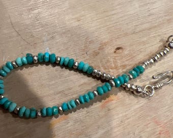 Bracelet turquoise de la Belle au bois dormant : argent de la tribu Karen Hill, fermoir en argent sterling