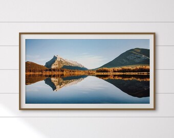 Forest Landscape Wall Art, Panoramic Mountain Lake Print, Mountain View Wall Art, Nature Wall Print, Lake Wall Art, Canadian Mountain Art