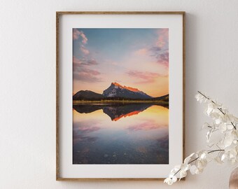 Mountain Lake Print, Banff National Park Print, Canadian Wall Art, Landscape Photography Print, Vermillion Lakes, Nature Landscape Art