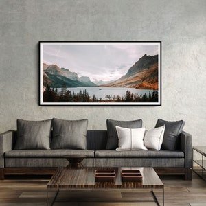 Glacier National Park Photo, Wild Goose Island, National Park Print, Montana Landscape Photography, Lake and Mountain Landscape Print