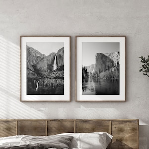 Yosemite Black and White Print Set: El Capitan, Yosemite Falls