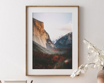 Yosemite National Park Autumn Print, California Landscape Print, Nature Landscape Wall Art, Office Wall Decor, Yosemite Photography Print