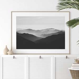 Mountain Print Black and White, Modern Art Print, Minimalist Print Black and White, Landscape Photography Art Print, California Photo Print