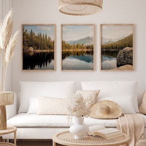 Set of 3 Rocky Mountain National Park Bear Lake Prints, Rustic Home Decor, Colorado Photography Prints, Bedroom Print Set, Landscape Art