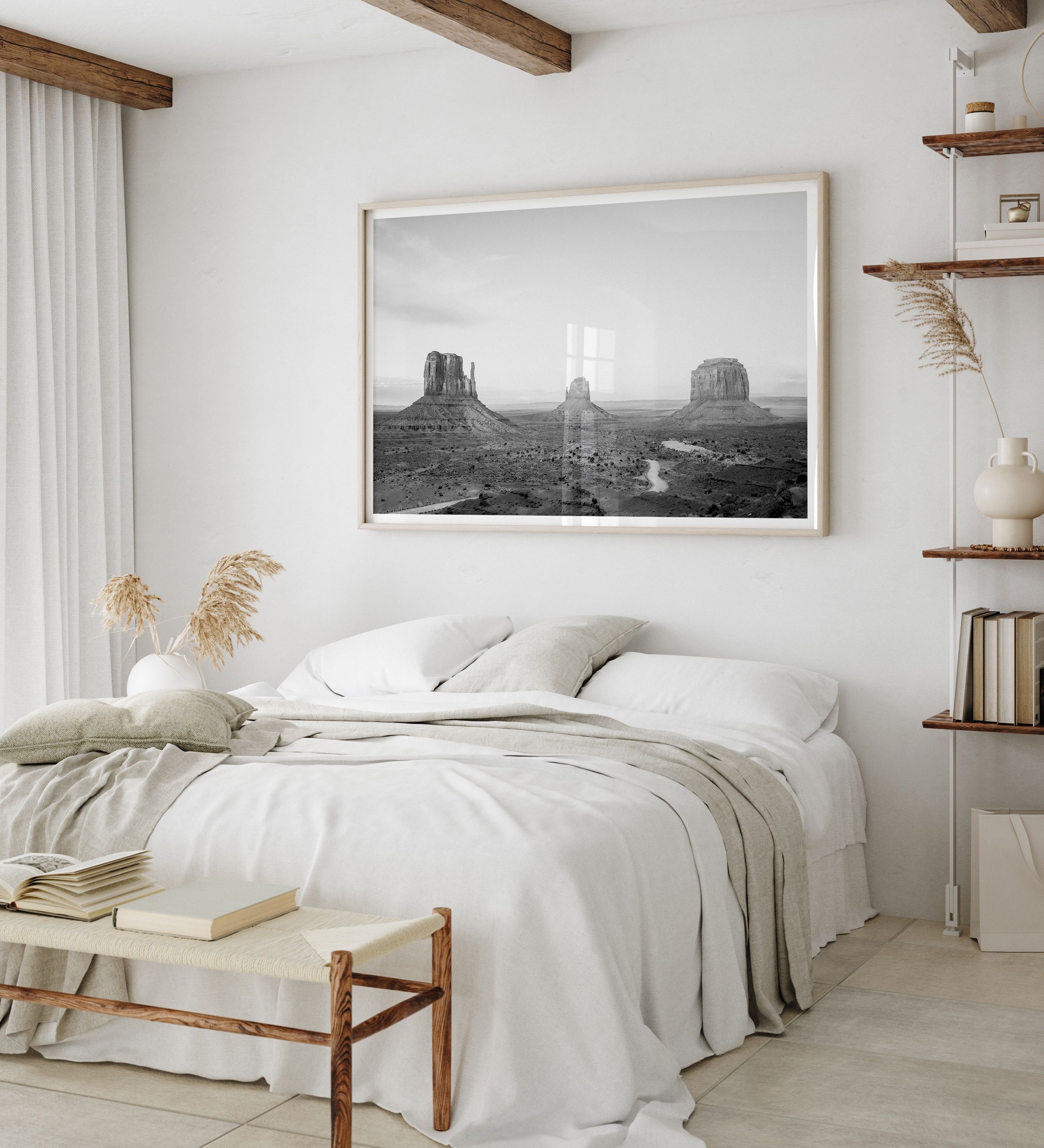 Black and White Boho Wall Art Monument Valley Photography Etsy