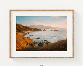Oregon Coast Sunset Print: Cannon Beach, Haystack Rock Photography