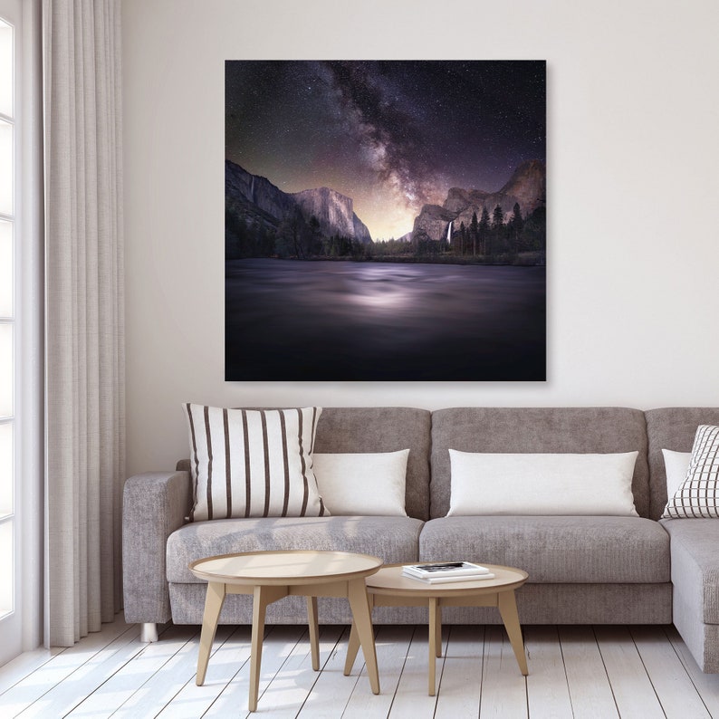 Yosemite National Park Milky Way Print on a Large Canvas Wall | Etsy