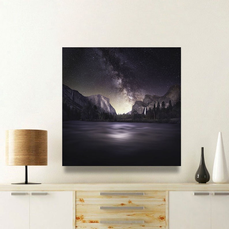 Yosemite National Park Milky Way Print on a Large Canvas Wall | Etsy