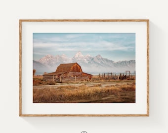 Moulton Barn Sunrise Print: Grand Teton National Park Landscape