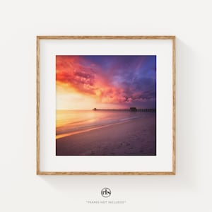 Naples Pier Sunset Print: Florida Beach Photography