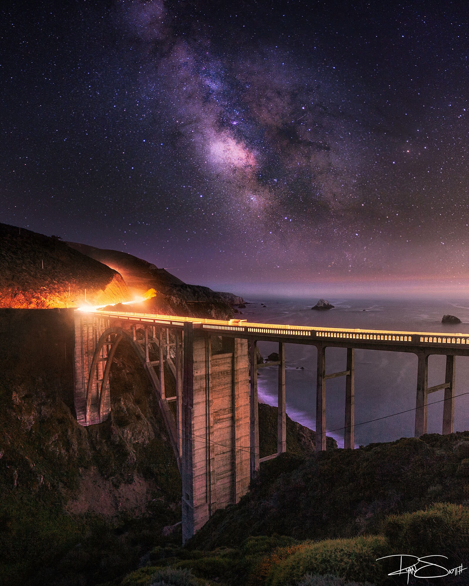 Milky Way Over Bixby Bridge Print: Big Sur California Astrophotography ...