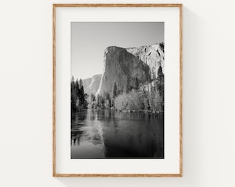 El Capitan Print: Yosemite National Park Black and White Photography