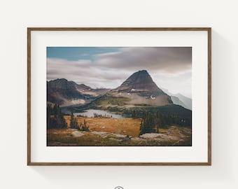Glacier National Park Landscape Print, Hidden Lake Overlook, Scenic Mountain Photo, Montana Landscape Wall Art, Nature Print, Lake Wall Art