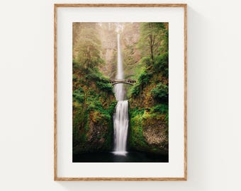 Multnomah Falls Print, Oregon Waterfall Wall Art, Pacific Northwest Nature Decor, PNW Photography