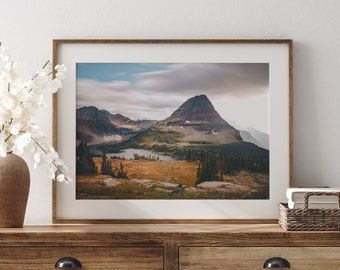 Glacier National Park Landscape Print, Hidden Lake Overlook, Scenic Mountain Photo, Montana Landscape Wall Art, Nature Print, Lake Wall Art