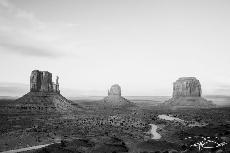 Black and White Boho Wall Art Monument Valley Photography Etsy